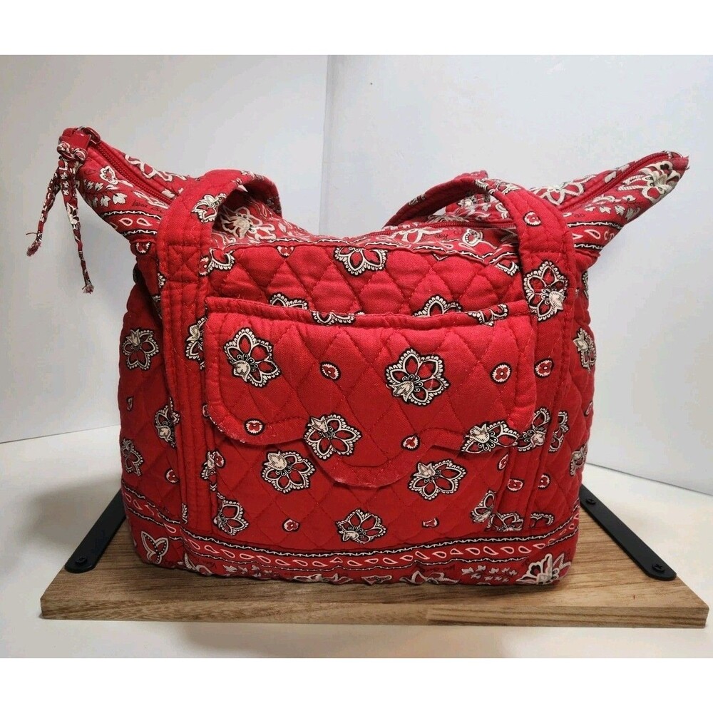 Vintage 90s “Red Bandana” Vera Bradley Double Strap Sm Tote Bag Purse